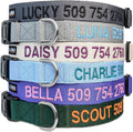 GoTags Personalized Dog Collar, Custom Embroidered Pet ID Dog Collar with Pet Name and Phone Number, Adjustable with Qui