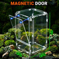 Jumping Spider Enclosure, Acrylic Terrarium with with Magnetic Doors, 0.8mm Micro-Ventilation, Stackable Escape-Proof Ha