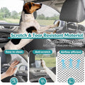 Dog Car Barrier Escape-Proof, 50" Wide Car Divider for 2nd 3rd Row Seats & Cargo Area, Durable Back Seat Car Gate Trunk Barrier with See Through Net Mesh for Small Trucks & SUV & Mid-Sized Vehicle