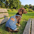 FLAdorepet Classic Dog Denim Jumpsuit Overalls,Dog Pet Cat Jeans Pants Clothes,Puppy Cowboy Costumes Outfits for Chihuahua Yorkie Dachshund (Dark Blue, Large)