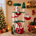 SHA CERLIN 67in Tall Cat Tree/Climbing Tower with Top Perch, Hammock, Sisal Scratching Posts/Cute Condo for Indoor Kitti