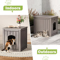 Outdoor Cat House Weatherproof, Resin Cat Houses for Outdoor Indoor Cats, Cat Box Enclosure, Cat Bed Easy to Assemble & 