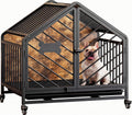 IRONCK 27.6" Dog Crate Furniture with Pull-Out Tray and Wheels
