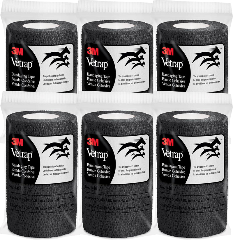 3M Vetrap - Individual Roll Black (Pack of 6)