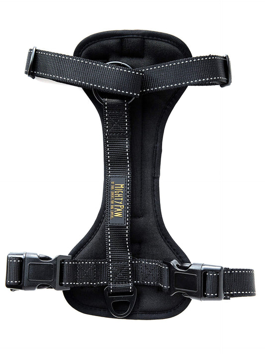 Mighty Paw Dog Car Harness - Vehicle Safety Gear - 2 Leash Attachment - Adjustable Straps - Reflective Stitching - Soft Padding - Standard Harness Functionality - No Pull Front Leash Attachment - L