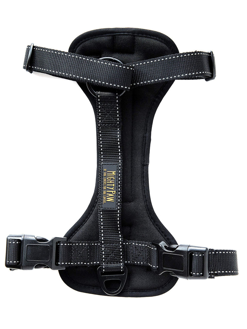 Mighty Paw Dog Car Harness - Vehicle Safety Gear - 2 Leash Attachment - Adjustable Straps - Reflective Stitching - Soft Padding - Standard Harness Functionality - No Pull Front Leash Attachment - L