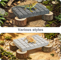 Lizard Scratching Pad, Volcanic Rock Basking Platform with Wooden Pile Bearded Dragon Hides and Caves, Small Animal Cage