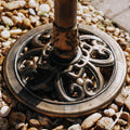 Backyard Expressions Outdoor Garden Bird Bath - Bronze - Weather Resistant Resin with Ground Stakes - 27 Inch