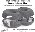 LovIntry 8-Shaped Large Cat Tunnel Bed for Indoor Cats, Infinite Circulation Peekaboo Cat Cave with 12 Toy Balls, Cat Donut Tunnel for Cats up to 30 Pounds (Dark Grey, L 38x24x11in)