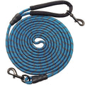 BTINESFUL Long Dog Leash, 10/15/20/30/50FT Dog Training Leash with Soft Handle, Reflective Heavy Duty Rope Dog Lead for Medium Large Dogs Outside Play, Camping (3/8" x 15ft, Blue)