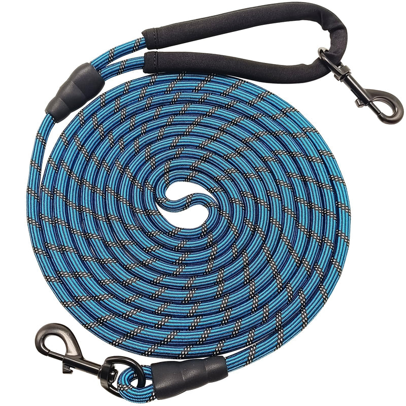BTINESFUL Long Dog Leash, 10/15/20/30/50FT Dog Training Leash with Soft Handle, Reflective Heavy Duty Rope Dog Lead for Medium Large Dogs Outside Play, Camping (3/8