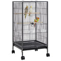 Yaheetech 40 Inch Wrought Iron Bird Cage Open-Top Parrot Cage with Rolling Stand for Parakeets Cockatiels Budgies Parrotlets Lovebirds Canary Small-Sized Birds Parrots