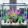 Ameliade 11 Aquarium Plants & Fish Tank Broken Barrel Cave Decorations Set