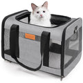 YUNIQUE Soft-Sided Cat & Dog Carrier for Pets Up to 15 Lbs, Airline Approved Collapsible Travel Puppy Carrier with Lightweight Fabric Design (Grey)