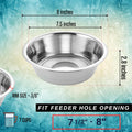 Pet Feeder Stainless Steel Dog Bowls Replacement 2-Pack Food Bowl, 8" Diameter, 2.8" Height Water Metal Bowls 7 Cups for Raised Feeder with Opening 7.5"- 8"