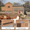 GOJOOASIS Wooden Chicken Coop for 2-5 Chickens Outdoor Wooden Hen House Poultry Pet Hutch for Backyard Outdoor w/Tray Ru