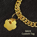 Hillban Cat Collar Diamond Chain Glitter Collar Walking Metal with Secure Buckle Cat Pet Necklace with Paw Charm and ID Tag Bell Link Cuban Jewelry Accessories Gift(10 Inch,Gold)
