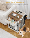 Hzuaneri 24.6 in Dog Crate Furniture with Storage & Power Indoor Dog Kennel