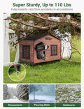Heated Cat House for Outside: 31.5" XXL 100% Waterproof & Insulated Outdoor Cat House for Winter, Weatherproof Elevated 