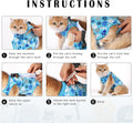 COZYDOODZ Cat Recovery Suit – Soft, Breathable Onesie for Female & Male Pets After Surgery, Spay, Neuter or Wounds, Surgery Outfit, Cone Alternative, Litter Access, Machine Washable, Blue Paw Print