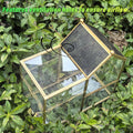 Ready-to-Use Glass Terrarium with Vents - 8.66"x4.72"x8.46" House-Shaped Jumping Spider Enclosure, Habitat for Praying M