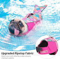 cyeollo Mermaid Dog Life Jacket Chin Float Support Dog Life Vest, Pink, S