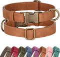 Didog Soft PU Leather Dog Collar for Large Dogs, Quick Release,Lightbrown L