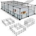BUCATSTATE Guinea Pig Cages with Floor Mat, 20 Panels Guinea Pigs Playpen with Top Cover, Metal Rabbit Cage Indoor for H