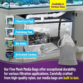 Aquatic Experts Fine Aquarium Media Bag, Durable Drawstring Bags for Fish Tank Filters, 450 Micron Mesh, (Fine, 3"x 8" -