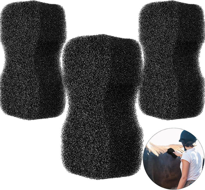 Eaasty 3 Pcs Horse Groomer Sponge Scrubber Massager Horse Grooming Brush Kit Supplies Large Soft Care for Cleaning Washi