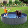 Niubya Foldable Dog Pool, Collapsible Plastic Dog Swimming Pool, 64x12in