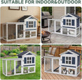 RUNSHED Wooden Rabbit Hutch, Waterproof Roof & Pull‑Out Cleaning Tray