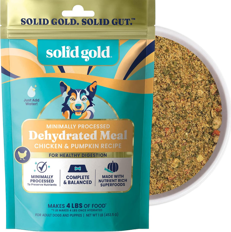 Solid Gold Dehydrated Chicken & Pumpkin Dog Food - Just Add Water Makes 4LB