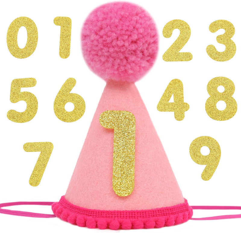 Pet Birthday Hat with Interchangeable Numbers 1-10 | Adjustable Pet Party Cone Hat for Dogs & Cats | Puppy Birthday Phot
