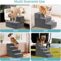 Dog Stairs, Steps and Ramp for High Bed & Sofa, 13-24" H Detachable Pet Stairs for Small Medium Dogs, Sturdy 40D Foam, N