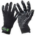 H HandsOn Pet Grooming Gloves - Patented #1 Ranked, Award Winning Shedding, Bathing, & Hair Remover Gloves - Gentle Brush for Cats, Dogs, and Horses (Black, Medium)