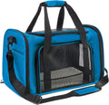 Soft Sided cat Carrier Bag Breathable Mesh Cat Dog Travel Carrier with Hand & Adjustable Crossbody Shoulder Strap (Blue,