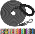 NTR Heavy Duty Dog Leash, Black 10MM 15FT Training Leash with Swivel Lockable Hook and Comfortable Padded Handle, Dog Le
