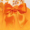 Fitwarm Pumpkin Flower Dog Dress, Thanksgiving Outfit for Small Dogs Girl, Fall Pet Outfit, Beige, Orange, Small