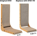 FUKUMARU 2 Packs Replacement Cat Scratcher, Reversible Replacement Refills Cat Scratch Boards for L Shaped Scratching Pad 26.8 Inch ST01
