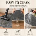 Evelots Cat Litter Mat - Litter Box Mat, Kitty Litter Trapping Mat, Non-Slip Waterproof Cat Mat for Litter Box, Soft on Paws, Easy Clean, Machine Washable - Gray, Small