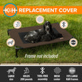 K&H Pet Products Dog Cot Replacement Cover, Designed to fit K&H Large Pet Cots (Sold Separately), Indoor Outdoor, Breathable Cooling Mesh Center, Machine Washable - Large 42 X 30in Chocolate