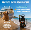 Portable Dog Washer 2.1 Gallon, Manual Shower Kit with Brush Head & Neoprene Jacket, for Home, Travel, or Outdoor Use