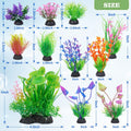 Ameliade 11 Pieces Aquarium Artificial Plastic Plants Fish Tank Decorations