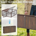 Portable Chicken Coop Run, Folding Rabbit Hutch, Brown