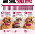 Resco Professional Greyhound Grooming Comb for Dogs & Cats, 1.5" Pins, Red