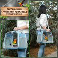 Small Bird Carrier, Large Window Travel Cage with Stand and Easy Clean Tray for Parrot Parakeet Cockatiels, Lightweight 