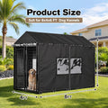 Dog Kennel Cover for 8x4x6 FT Outdoor Kennel, PVC Windows & Roll-Up Panels