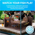 FISHNOSH Aquarium Cave | Natural-Looking Wood-Like BPA-Free Fish Tank Cave for Corners | 5.1” x 2” x 2.7” Fish Hideout f