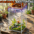 Jumping Spider Enclosure, Acrylic Terrarium with with Magnetic Doors, 0.8mm Micro-Ventilation, Stackable Escape-Proof Ha